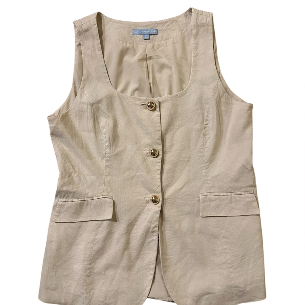ANTONIO MELANI Cream Sleeveless Top